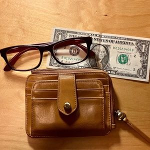 HOBO New "Poco" small wallet/card holder in "Honey"